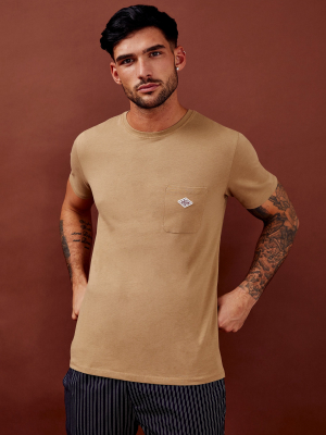 Selected Homme Brown Pocket T-shirt