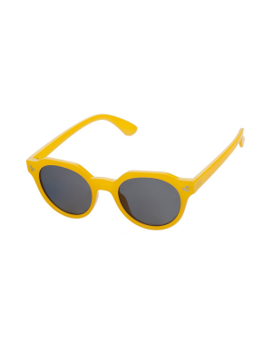 Schoolboy Round Sunglasses Yellow