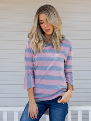 The Allie Top - Pink/charcoal