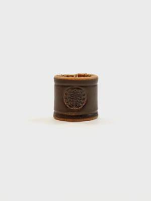 Embossed Leather Brown Cuff