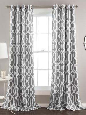 Set Of 2 Edward Room Darkening Window Curtain Panels - Lush Décor