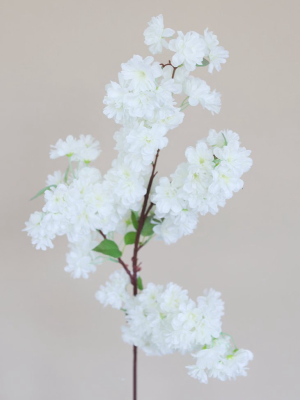 Artificial Spring Cherry Blossoms In Cream - 40"