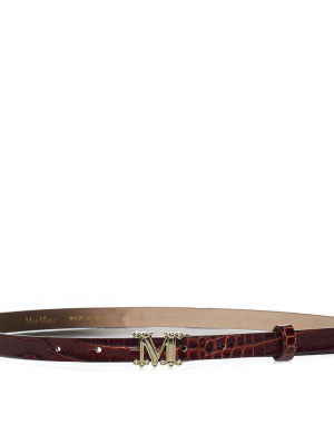 Max Mara Embossed M Plaque Belt