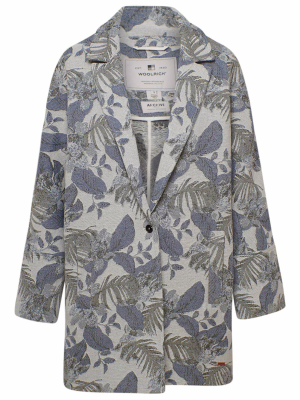 Woolrich Floral Jacquard Single Breasted Coat