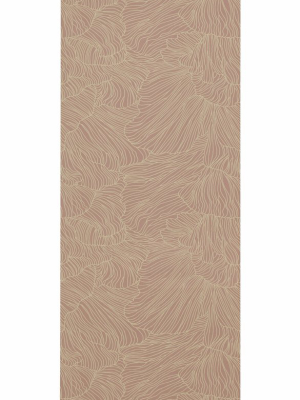 Coral Wallpaper In Dusty Rose & Beige