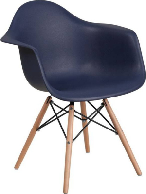 Alonza Series Plastic Chair With Arms And Wooden Legs - Riverstone Furniture Collection