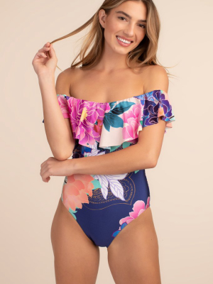 Opulent Oasis Off The Shoulder One Piece