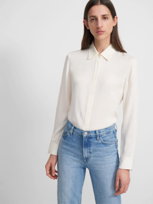 Fitted Shirt In Stretch Silk