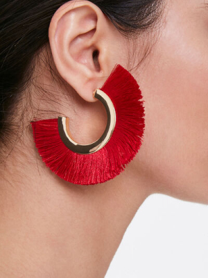 Fringe Fan Hoop Earrings