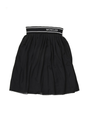 Moncler Enfant Logo Band Pleated Skirt