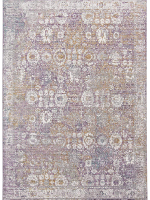 Feizy Cecily Luxury Distressed Ornamental Rug - Dusty Lavendar & Gold - Available In 7 Sizes