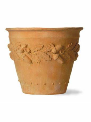 Oak Leaf Planter In Terracotta Finish