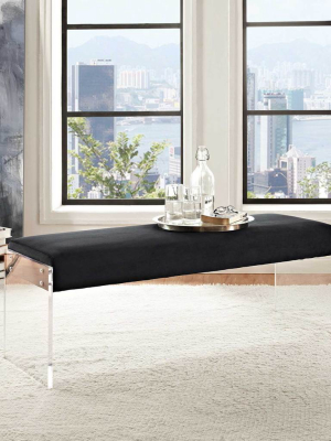 Rome Velvet Bench Black