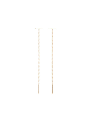 14k Thin Bar Threader Earrings