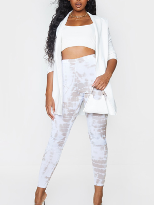 White Tie Dye Print Leggings