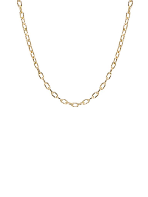 14k Gold Medium Square Oval Link Chain Necklace