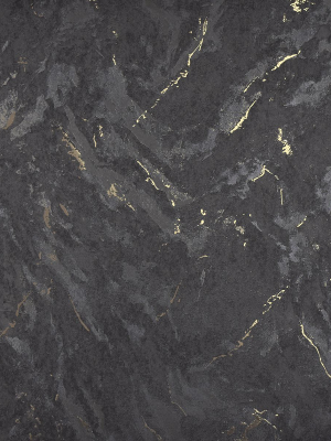 Titania Marble Texture Wallpaper In Black From The Polished Collection By Brewster Home Fashions