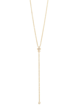 14k Mixed Diamond Lariat Necklace