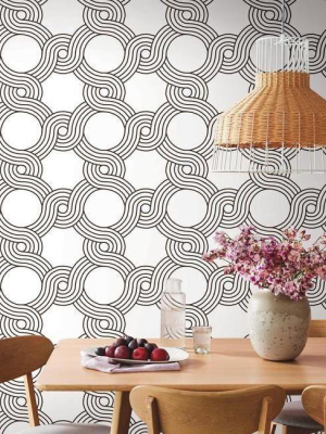 The Twist Wallpaper In Midnight From The Geometric Resource Collection By York Wallcoverings