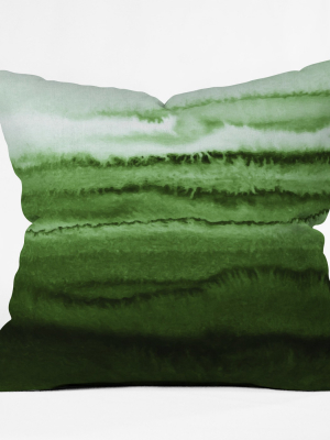 Green Dip Dye Design Throw Pillow - Deny Designs