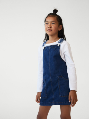 Dark Denim Pinafore Dress