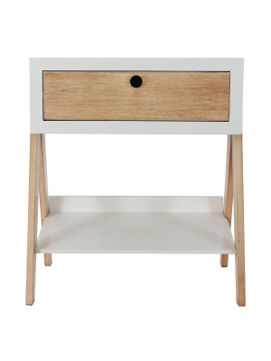 Modrn Side Table With Shelf White - Décor Therapy