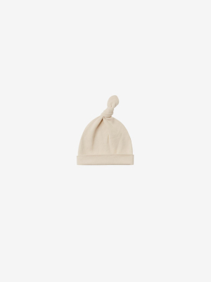 Organic Brushed Jersey Knotted Baby Hat - Natural