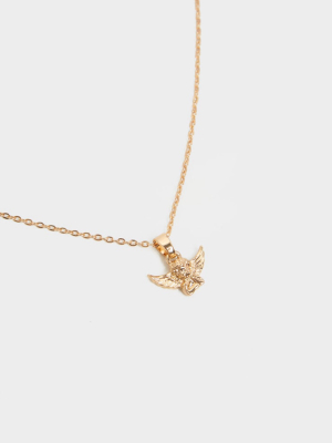 Gold Simple Chain Cherub Necklace