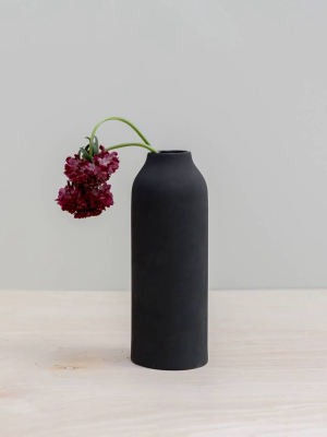 Black Engobe Vase - Tall