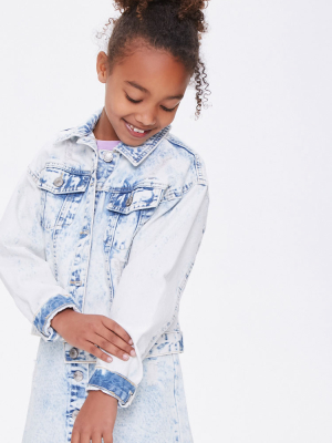 Girls Acid Wash Denim Jacket (kids)