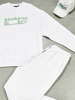 Asos Design Oversized Tracksuit With Kindness Chest Print