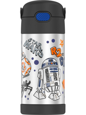 Thermos Star Wars 12oz Funtainer Water Bottle With Bail Handle - Black