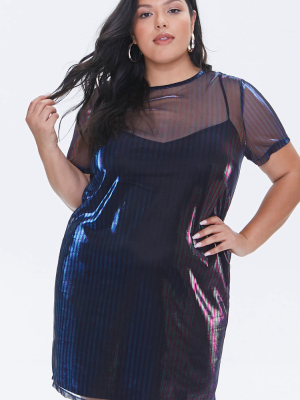 Plus Size Metallic T-shirt Dress