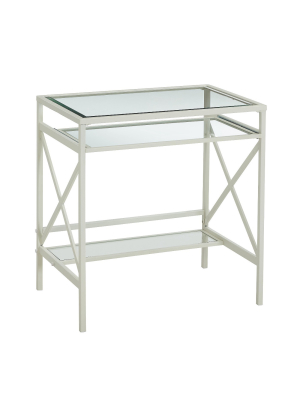 Holmes Metal/glass Small Space Desk White - Aiden Lane