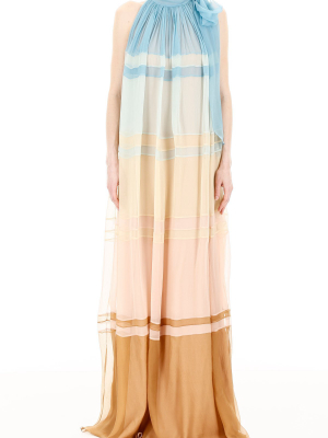 Alberta Ferretti Colour-block Maxi Dress