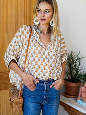 Emerson Fry Mandarin Collar Top - Little Marigolds Organic