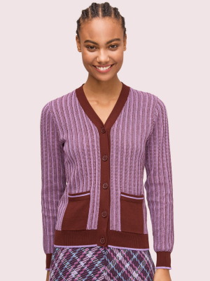 Bicolor Ribbed Cardigan