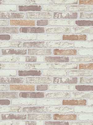 Bryce Faux Brick Wallpaper In Beige, Brown, And Creme Design By Bd Wall