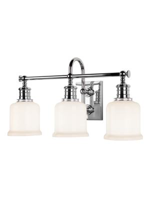 Hudson Valley Lighting Keswick 3-bulb Vanity Lamp - Polished Chrome & Opal Glossy