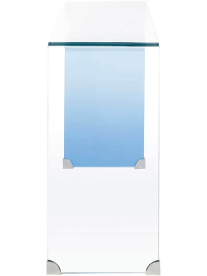 Cristopher Ombre Glass Console Table Clear/blue