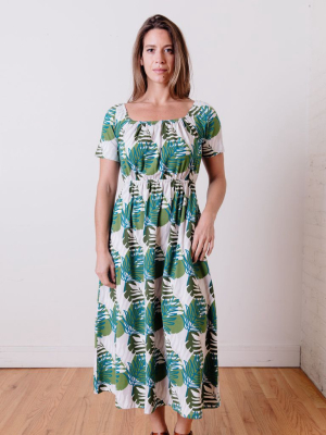 Kaia Layered Palms Midi Dress