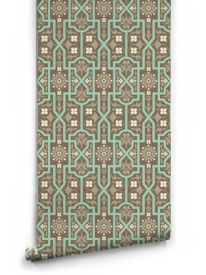 Architectural Wallpaper In Mint Slice By Milton & King