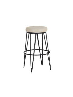 Matthews Swivel Barstool - Black - Bravo Cream