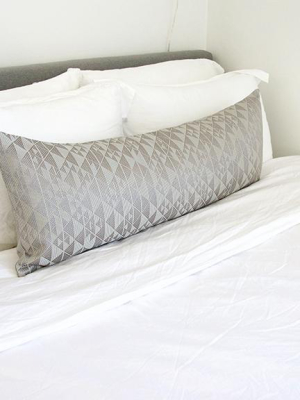 Platinum Sheen Geometric Extra Long Lumbar Pillow - 14x36