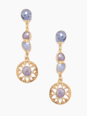 Olympia Dangling Earrings - Blue/pink