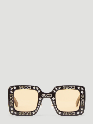 Gucci Eyewear Embellished Square Frame Sunglasses