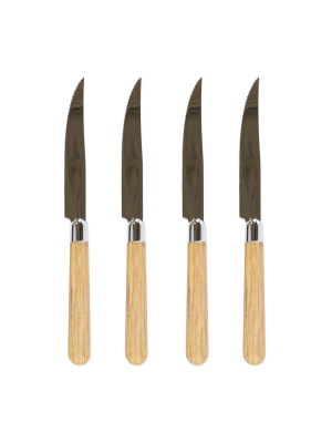 Vietri Albero Oak Steak Knives - Set Of 4