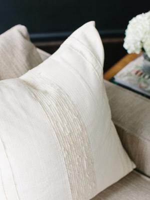 Bogota Pillow - Ivory With Ivory Stripes