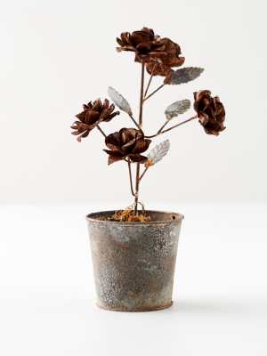 Aged Iron Potted Roses, Copper