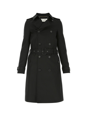 Saint Laurent Double-breasted Belted Trench Coat